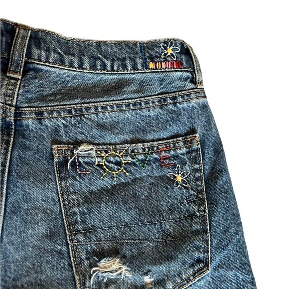 American Eagle Pride High Rise Baggy Shorts Distressed Size 4 - Picture 5 of 6